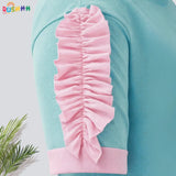 Wild Pink print with Bow and ruffles