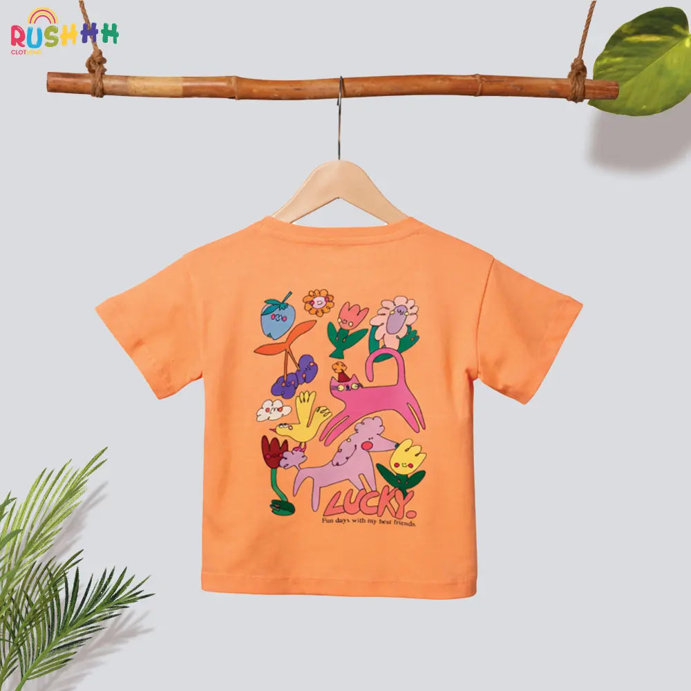 Lucky graphic print boxy style tshirt