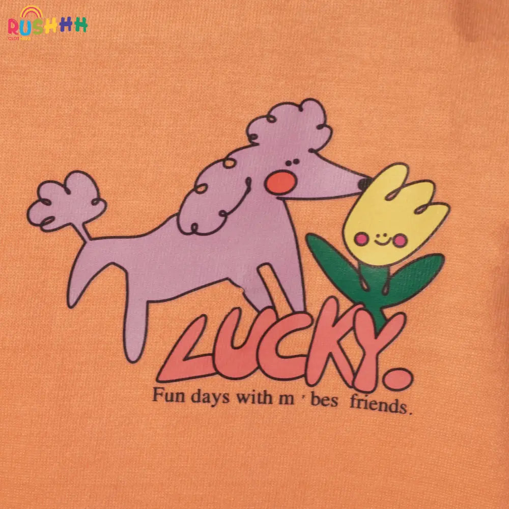Lucky graphic print boxy style tshirt