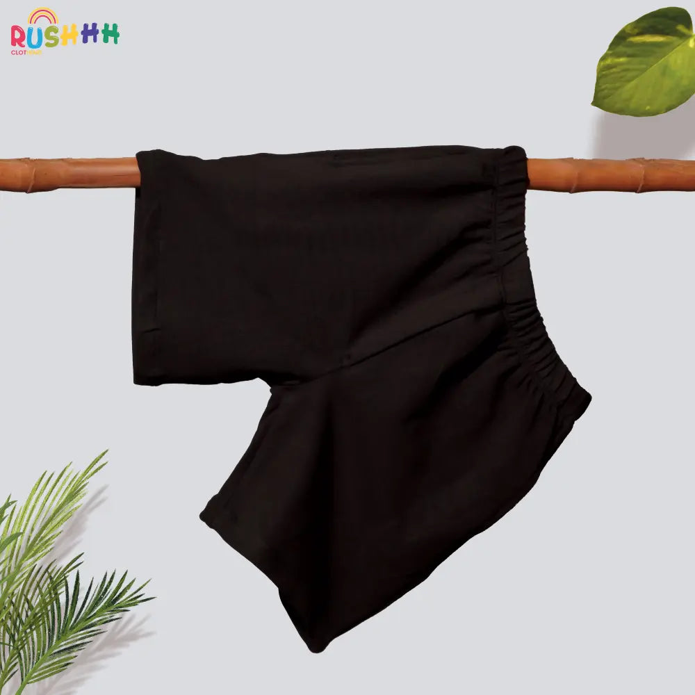 Black solid boys shorts