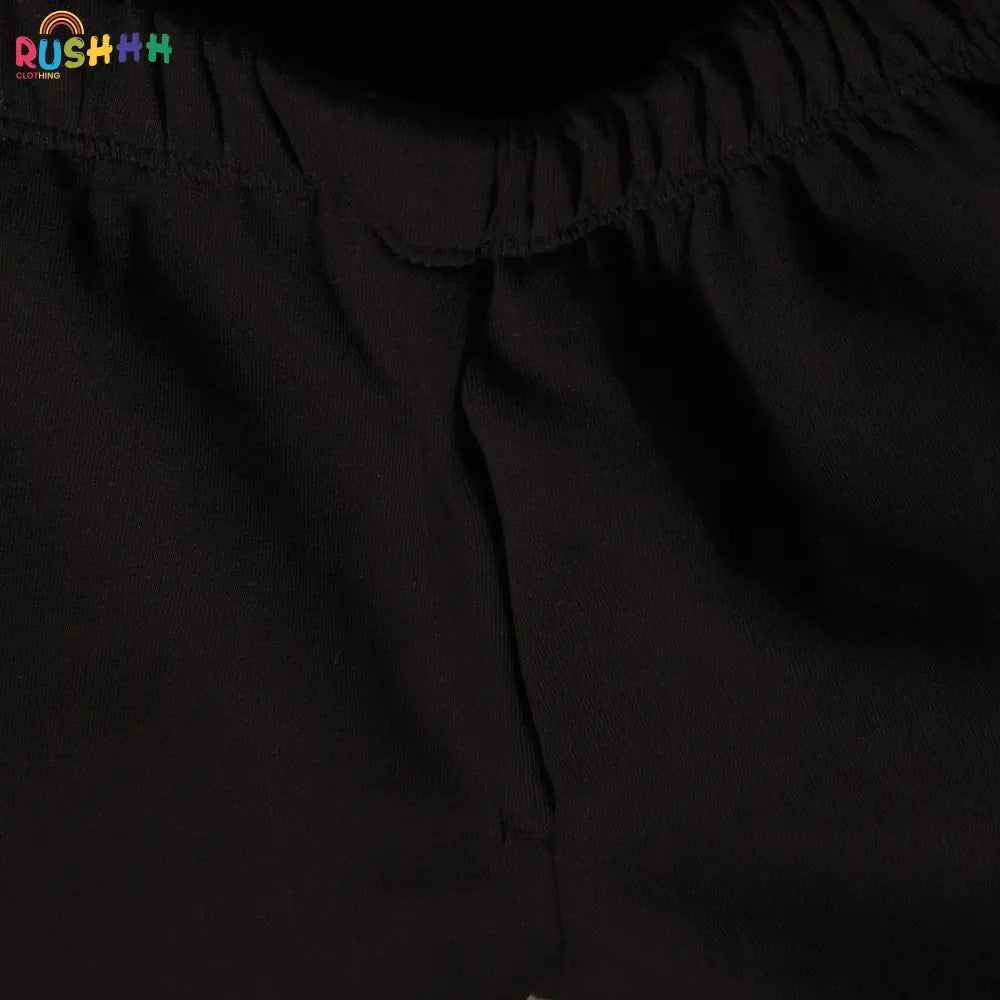 Black solid boys shorts
