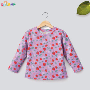 2-Pc cotton Strawberry Print tshirt and Pajama set