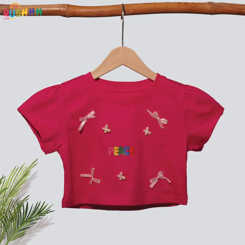 Bow and Butterfly embellished top