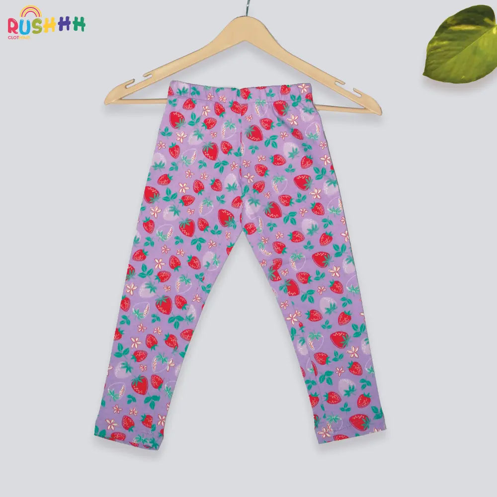 2-Pc cotton Strawberry Print tshirt and Pajama set