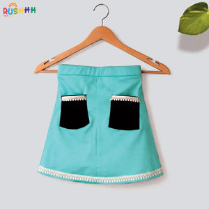 Skirt with Denim Pockets and Lace Detailing